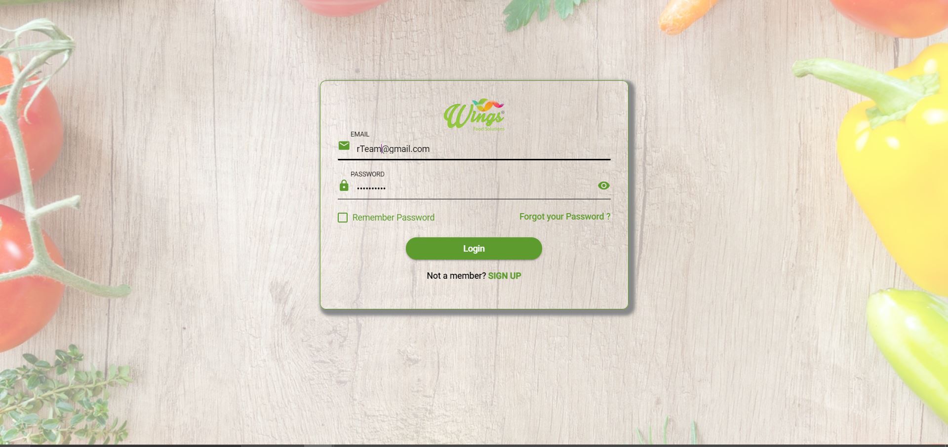 Wings Food Ordering Software